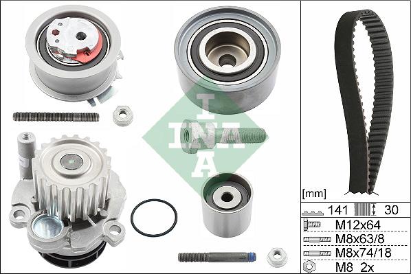 INA 530 0463 30 - Water Pump & Timing Belt Set www.parts5.com