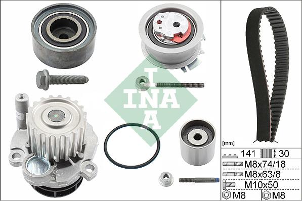 INA 530 0405 30 - Water Pump & Timing Belt Set www.parts5.com