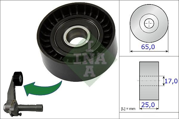 INA 531 0866 10 - Deflection / Guide Pulley, v-ribbed belt www.parts5.com