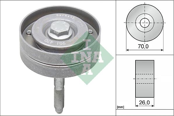 INA 532 0596 10 - Deflection / Guide Pulley, v-ribbed belt www.parts5.com