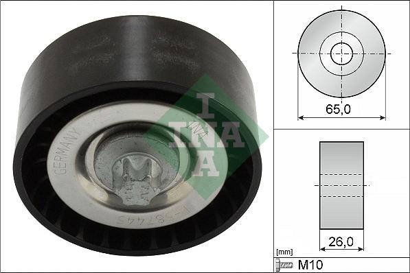 INA 532 0570 10 - Deflection / Guide Pulley, v-ribbed belt www.parts5.com