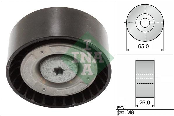 INA 532 0571 10 - Deflection / Guide Pulley, v-ribbed belt www.parts5.com