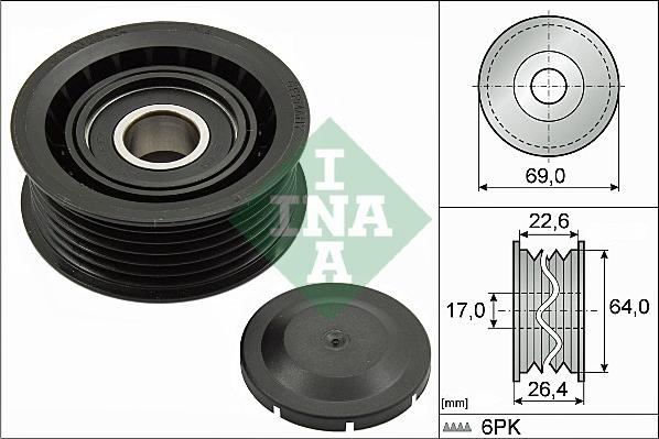 INA 532 0160 10 - Deflection / Guide Pulley, v-ribbed belt www.parts5.com