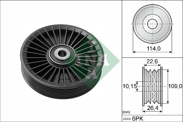 INA 532 0108 10 - Deflection / Guide Pulley, v-ribbed belt www.parts5.com