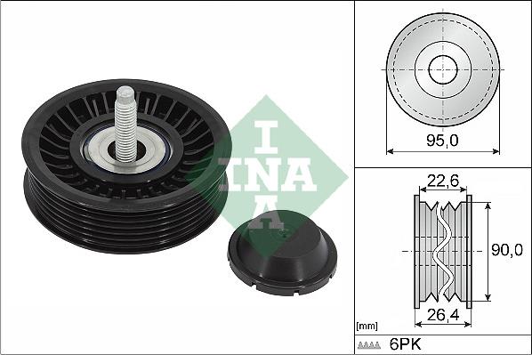 INA 532 0891 10 - Deflection / Guide Pulley, v-ribbed belt www.parts5.com