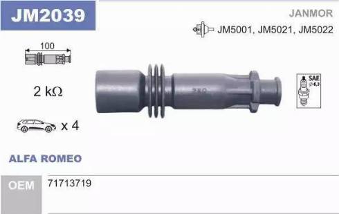 Janmor JM2039 - Plug, coil www.parts5.com