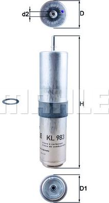 KNECHT KL 983D - Fuel filter www.parts5.com