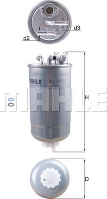 KNECHT KL 147/1D - Fuel filter www.parts5.com