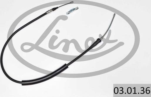 Linex 03.01.36 - Cable, parking brake www.parts5.com