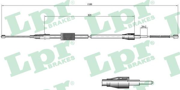 LPR C0035B - Cable, parking brake www.parts5.com