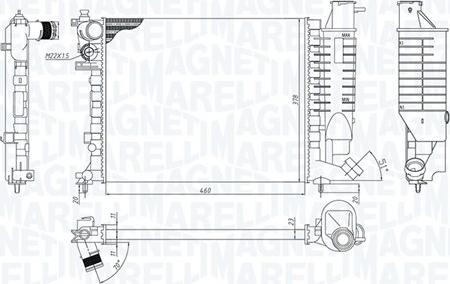 Magneti Marelli 350213188500 - Radiator, engine cooling www.parts5.com