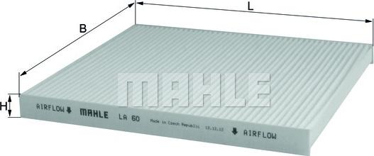MAHLE LA 60 - Filter, interior air www.parts5.com