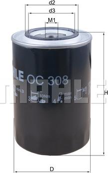 MAHLE OC 308 - Oil Filter www.parts5.com