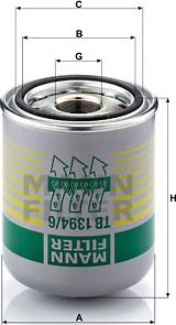 Mann-Filter TB 1394/6 x - Air Dryer Cartridge, compressed-air system www.parts5.com