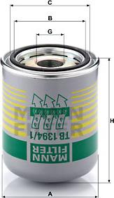 Mann-Filter TB 1394/1 x - Air Dryer Cartridge, compressed-air system www.parts5.com