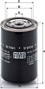 Mann-Filter W 940/4 - Oil Filter www.parts5.com