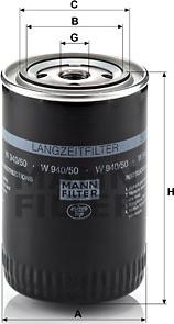 Mann-Filter W 940/50 - Oil Filter www.parts5.com