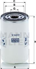 Mann-Filter W 940/51 - Filter, operating hydraulics www.parts5.com