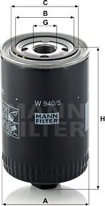 Mann-Filter W 940/5 - Oil Filter www.parts5.com