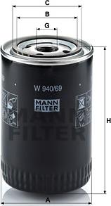 Mann-Filter W 940/69 - Oil Filter www.parts5.com