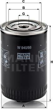 Mann-Filter W 940/66 - Oil Filter www.parts5.com