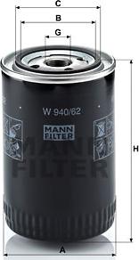 Mann-Filter W 940/62 - Oil Filter www.parts5.com
