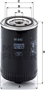 Mann-Filter W 940 (10) - Oil Filter www.parts5.com