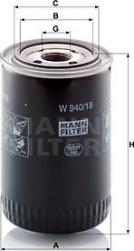 Mann-Filter W 940/18 - Oil Filter www.parts5.com