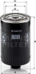 Mann-Filter W 940/13 - Oil Filter www.parts5.com