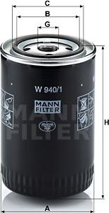 Mann-Filter W 940/1 - Oil Filter www.parts5.com