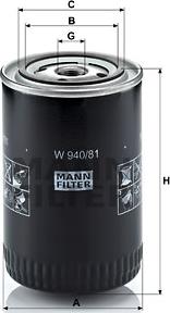 Mann-Filter W 940/81 - Oil Filter www.parts5.com