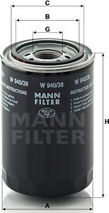 Mann-Filter W 940/38 - Oil Filter www.parts5.com