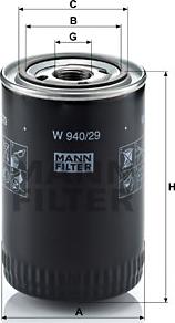 Mann-Filter W 940/29 - Oil Filter www.parts5.com
