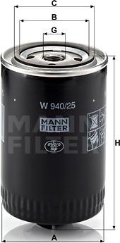 Mann-Filter W 940/25 - Oil Filter www.parts5.com