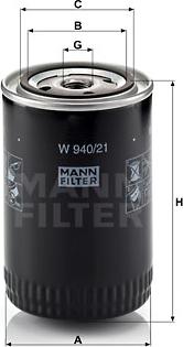 Mann-Filter W 940/21 - Oil Filter www.parts5.com