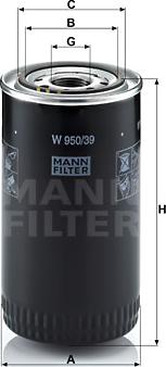 Mann-Filter W 950/39 - Oil Filter www.parts5.com