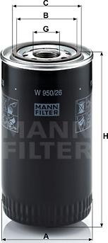 Mann-Filter W 950/26 - Oil Filter www.parts5.com