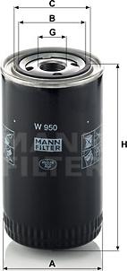 Mann-Filter W 950 - Oil Filter www.parts5.com