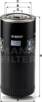Mann-Filter W 962/47 - Oil Filter www.parts5.com