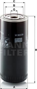 Mann-Filter W 962/28 - Oil Filter www.parts5.com