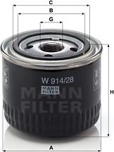 Mann-Filter W 914/28 - Oil Filter www.parts5.com