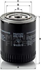 Mann-Filter W 930/9 - Oil Filter www.parts5.com