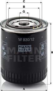 Mann-Filter W 930/12 - Oil Filter www.parts5.com