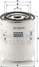 Mann-Filter W 930/20 - Filtar za ulje www.parts5.com