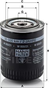 Mann-Filter W 930/21 - Oil Filter www.parts5.com