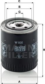 Mann-Filter W 930 - Oil Filter www.parts5.com