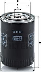 Mann-Filter W 933/1 - Oil Filter www.parts5.com