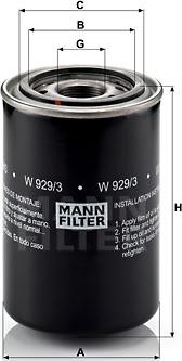 Mann-Filter W 929/3 - Маслен филтър www.parts5.com