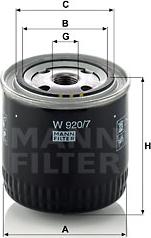 Mann-Filter W 920/7 - Oil Filter www.parts5.com