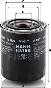 Mann-Filter W 923/7 - Hydraulic Filter, automatic transmission www.parts5.com